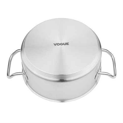 Vogue Stainless Steel Casserole Pan 240mm 4.5Ltr - T149