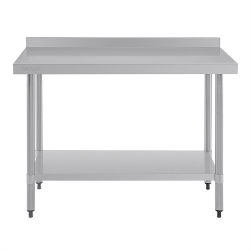 Vogue Stainless Steel Prep Table with Splashback 1200x600x900mm - T381