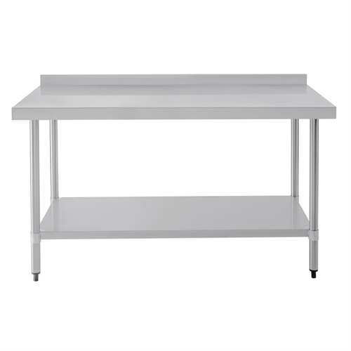 Vogue Stainless Steel Prep Table with Splashback 1500x600x900mm - T382