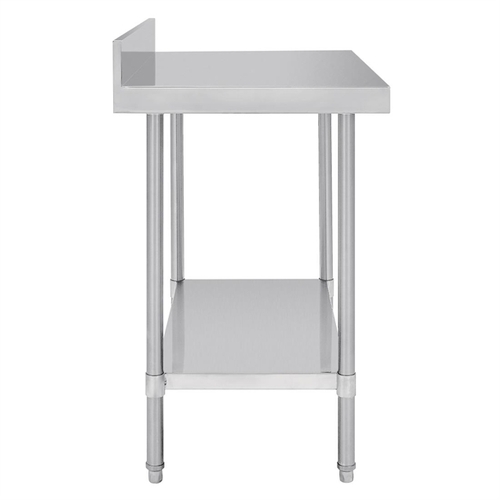 Vogue Premium Stainless Steel Table with Splashback 900x600x900mm - DA338