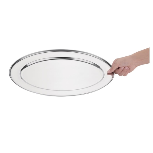 Olympia Stainless Steel Oval Serving Tray 450x305mm - K366