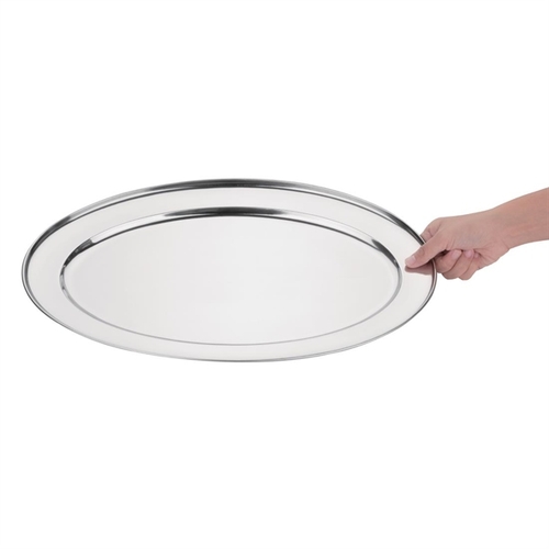 Olympia Stainless Steel Oval Serving Tray 500x345mm - K367