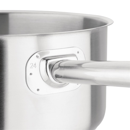 Vogue Stainless Steel Saucepan 240mm 5Ltr - M945