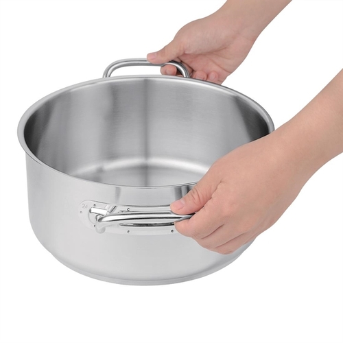 Vogue Stainless Steel Casserole Pan 240mm 4.5Ltr - T149