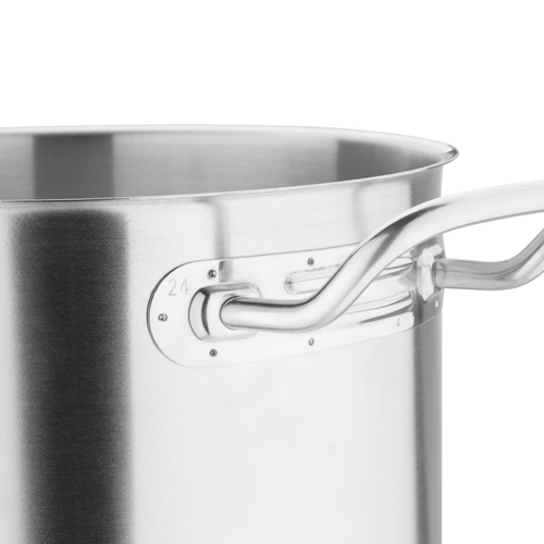 Vogue Stainless Steel Deep Stock Pot 240mm 10.5Ltr - T192