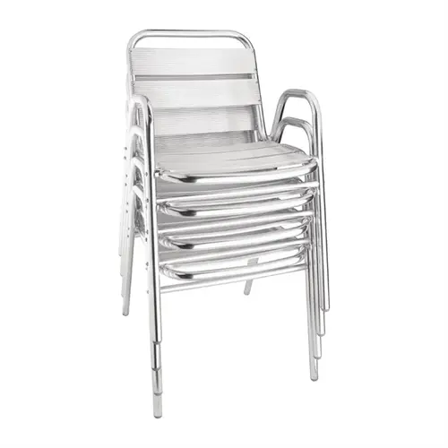 Bolero Aluminium Stacking Chairs Arched Arms (Pack of 4) - U501