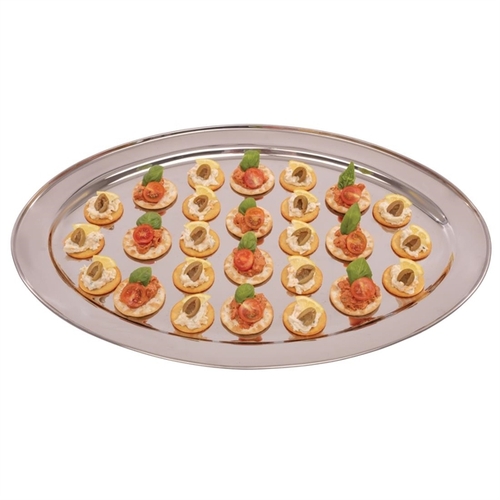 Olympia Stainless Steel Oval Serving Tray 660x460mm - K370