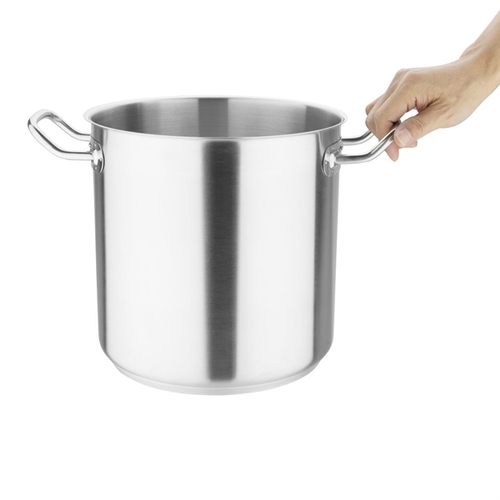 Vogue Stainless Steel Deep Stock Pot 240mm 10.5Ltr - T192