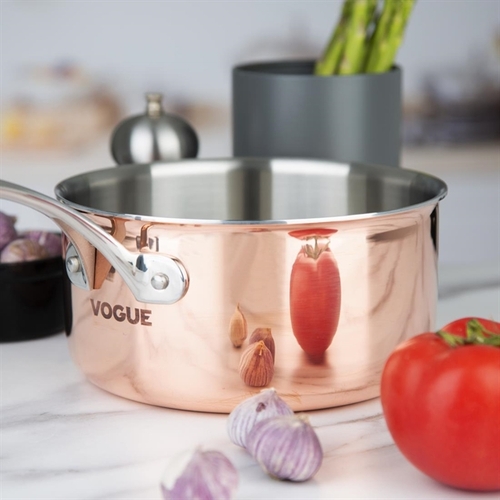 Vogue Induction Tri-Wall Copper Saucepan 200mm  - FS667