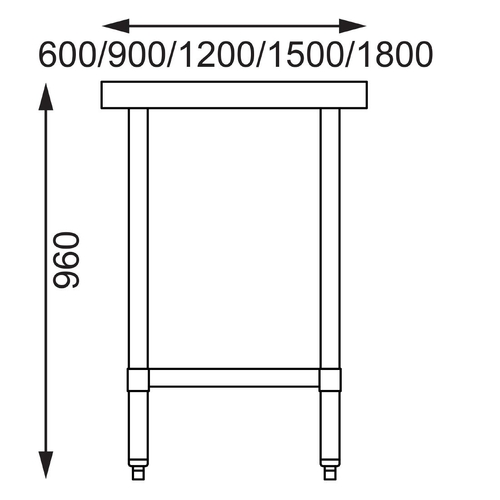 Vogue Stainless Steel Prep Table 900x700x900mm - GJ501