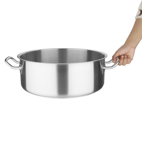 Vogue Stainless Steel Casserole Pan 360mm 13Ltr - T187