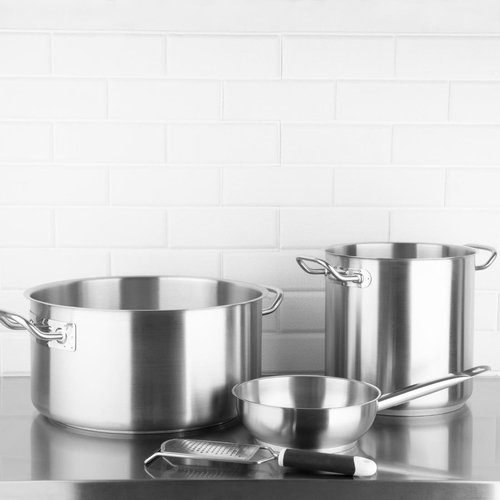 Vogue Stainless Steel Deep Stock Pot 240mm 10.5Ltr - T192