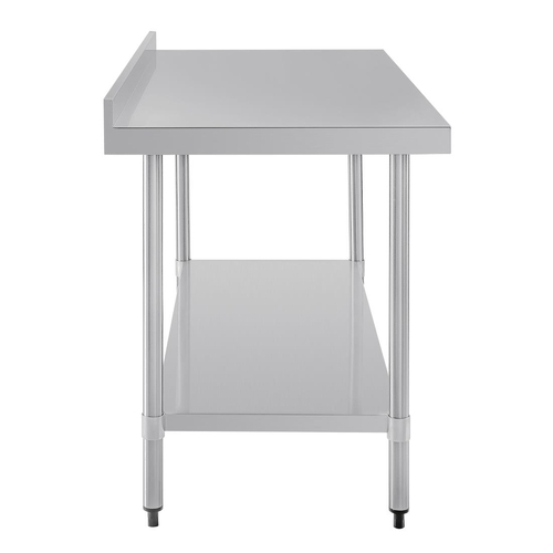 Vogue Stainless Steel Prep Table with Splashback 1500x600x900mm - T382