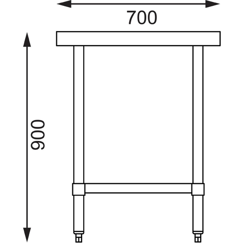 Vogue Stainless Steel Prep Table 900x700x900mm - GJ501