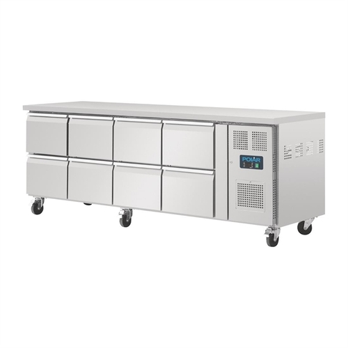 Polar U-Series Eight Drawer Gastronorm Counter Fridge - 8 x 1/1 GN - DA549-A