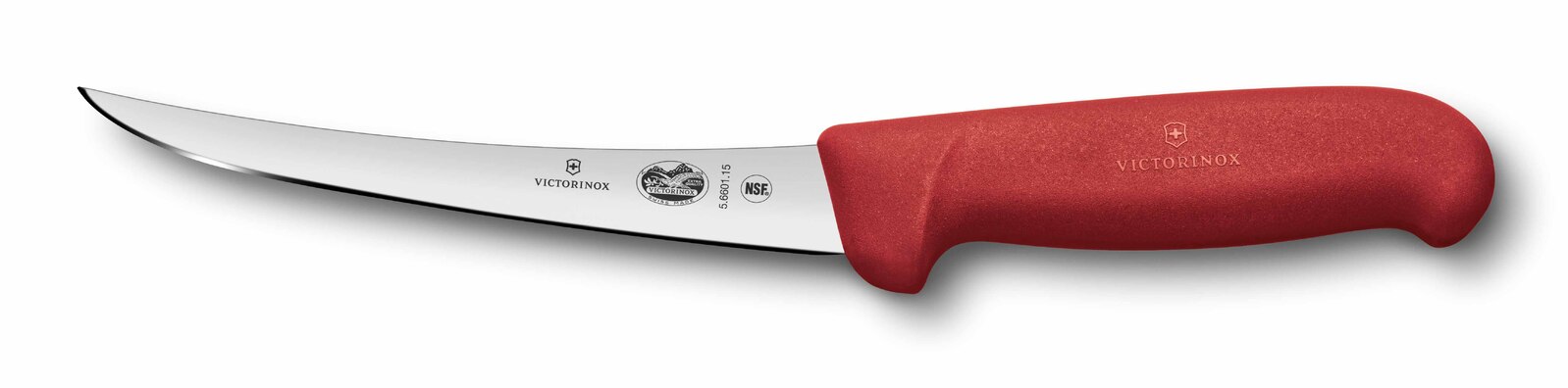 Victorinox Fibrox Curved Narrow Blade Boning Knife 12cm Red