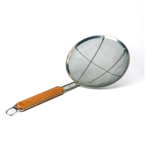 Stainless Steel Fine Mesh Skimmer with Wide Rim - 230mm Ø - 000801