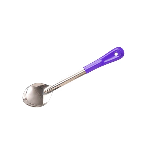 Chef Inox Basting Spoon Solid Stainless Steel 100x70x330mm Purple Handle - 03313-P