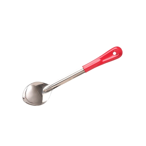 Chef Inox Basting Spoon Solid Stainless Steel 100x70x330mm Red Handle - 03313-R