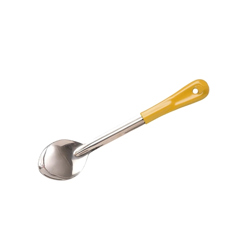 Chef Inox Basting Spoon Solid Stainless Steel 100x70x330mm Yellow Handle - 03313-Y