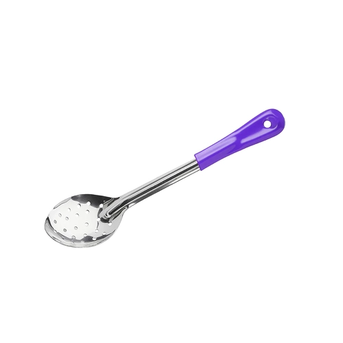 Chef Inox Basting Spoon Perforated Stainless Steel 330mm Purple Handle - 03323-P