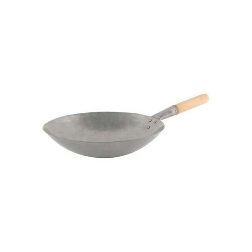 Chef Inox Wok - Iron 300mm Wood Handle - 05230