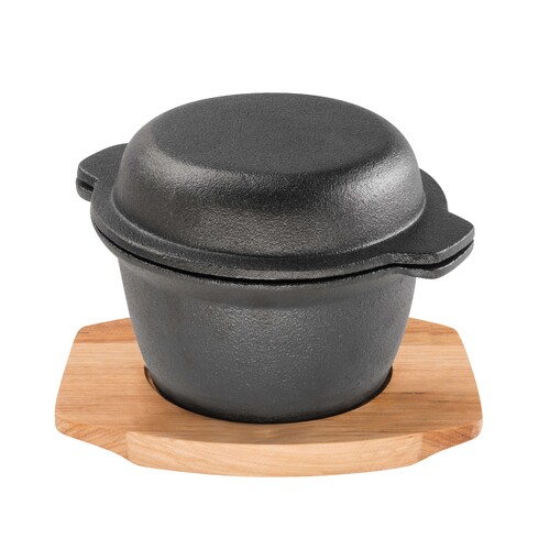 Pyrolux Cast Iron Garlic Prawn Pot With Maple Tray 380ml - 11860