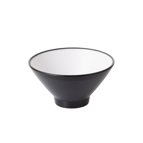 Coucou Melamine V Shape Round Bowl 13.5x7cm - Black & White - 11BW13WB