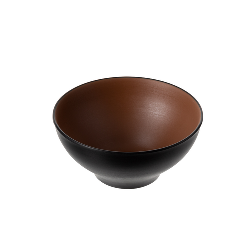 Coucou Melamine Round Bowl 16.5x7.7cm - Brown & Black - 11BW16BB