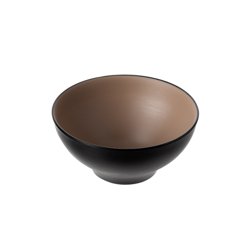 Coucou Melamine Round Bowl 16.5x7.7cm - Beige & Black - 11BW16EB