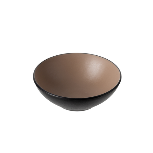 Coucou Melamine Round Bowl 16.2x5.5cm - Beige & Black - 11BW16EB1