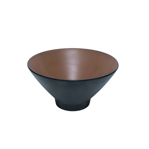 Coucou Melamine V Shape Round Bowl 17.8x9.2cm - Brown & Black - 11BW17BB1