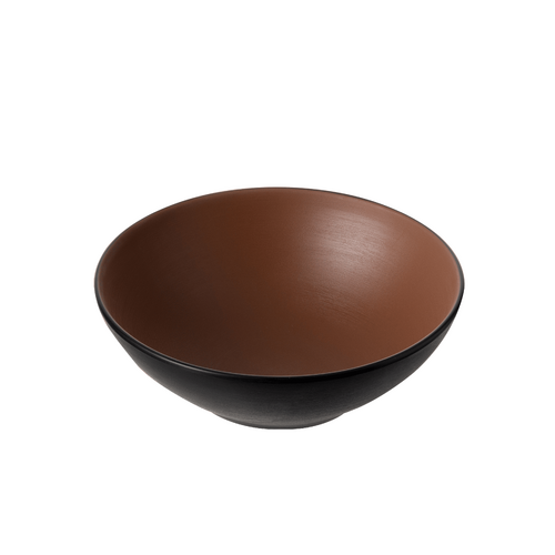 Coucou Melamine Round Bowl 18.7x6.3cm - Brown & Black - 11BW18BB