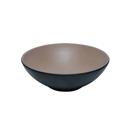 Coucou Melamine Round Bowl 18.7x6.3cm - Beige & Black - 11BW18EB