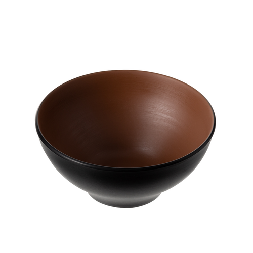 Coucou Melamine Round Bowl 19x8.9cm - Brown & Black - 11BW19BB