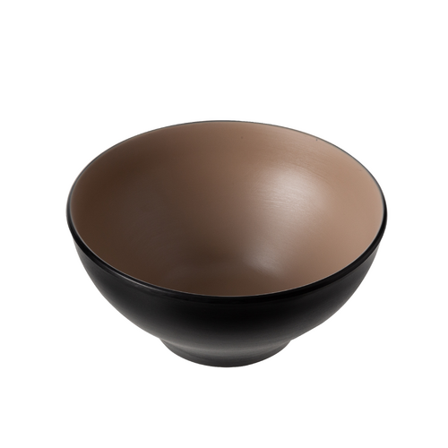 Coucou Melamine Round Bowl 19x8.9cm - Beige & Black - 11BW19EB