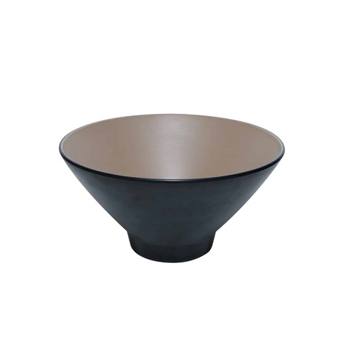 Coucou Melamine V Shape Round Bowl 20.4x10.4cm - Beige & Black - 11BW20EB