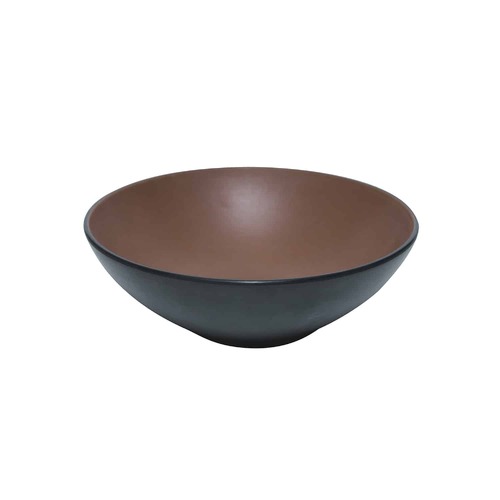 Coucou Melamine Round Bowl 21.2x7.2cm - Brown & Black - 11BW21BB1