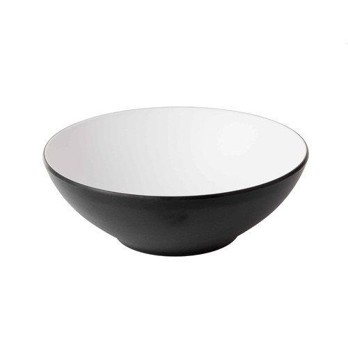 Coucou Melamine Dual Colour Round Bowl 21cm - White & Black - 11BW21WB1