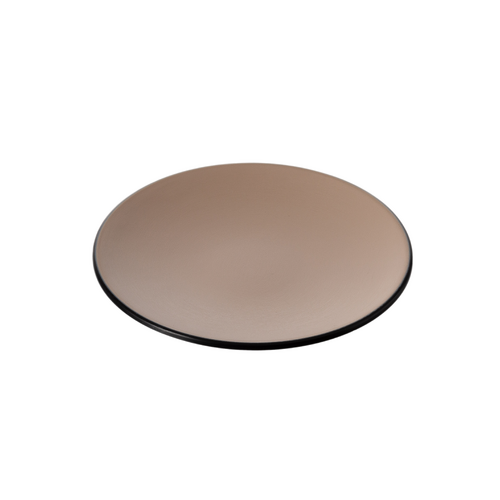 Coucou Melamine Round Plate 18x2cm - Beige & Black - 11PL18EB