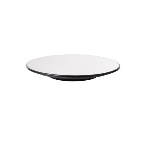 Coucou Melamine Round Plate 18cm - White & Black - 11PL18WB