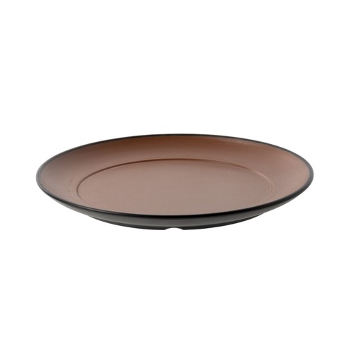 Coucou Melamine Round Plate 21cm - Brown & Black - 11PL21BB