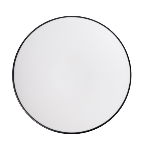 Coucou Melamine Round Plate 23cm - White & Black - 11PL23WB