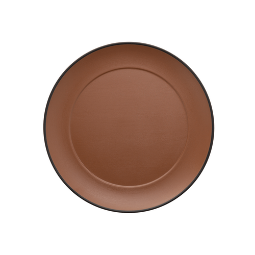 Coucou Melamine Round Plate 26cm - Brown & Black - 11PL26BB