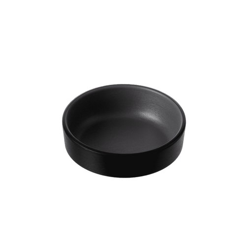 Coucou Melamine Small Round Dish 7.6x2.7cm - Grey & Black - 11SD07GB