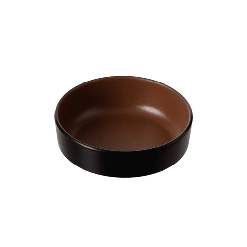 Coucou Melamine Small Round Dish 10.1x3.5cm - Brown & Black - 11SD10BB