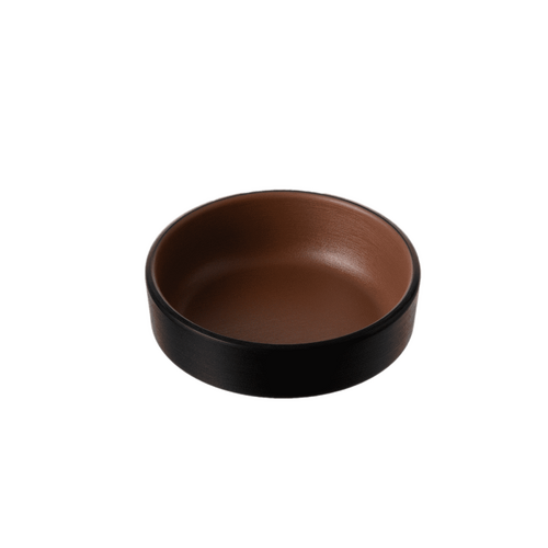 Coucou Melamine Small Round Dish 12.7x4.4cm - Brown & Black - 11SD12BB