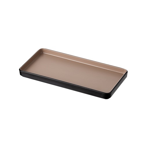 Coucou Melamine Rectangular Plate 24.9x11.2x2cm - Beige & Black - 12PL25EB