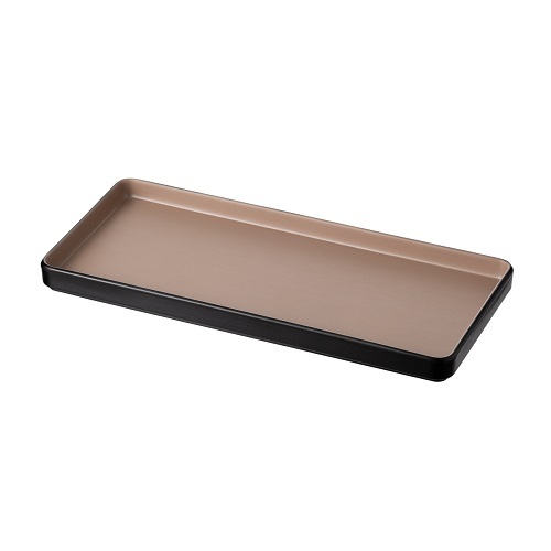 Coucou Melamine Rectangular Plate 29x13x2cm - Beige & Black - 12PL29EB