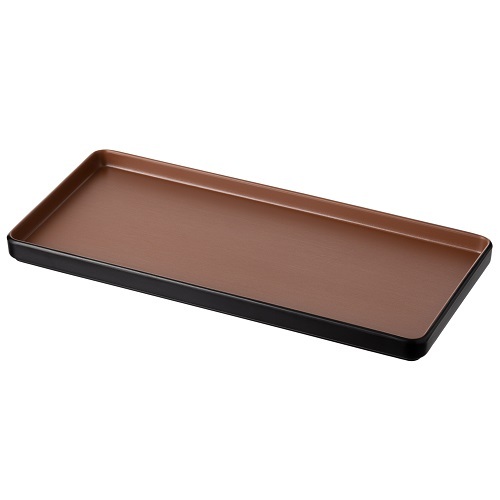 Coucou Melamine Rectangular Plate 32.6x15x2cm - Brown & Black - 12PL32BB